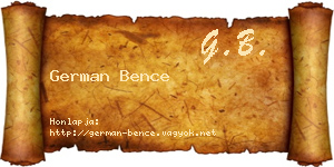 German Bence névjegykártya